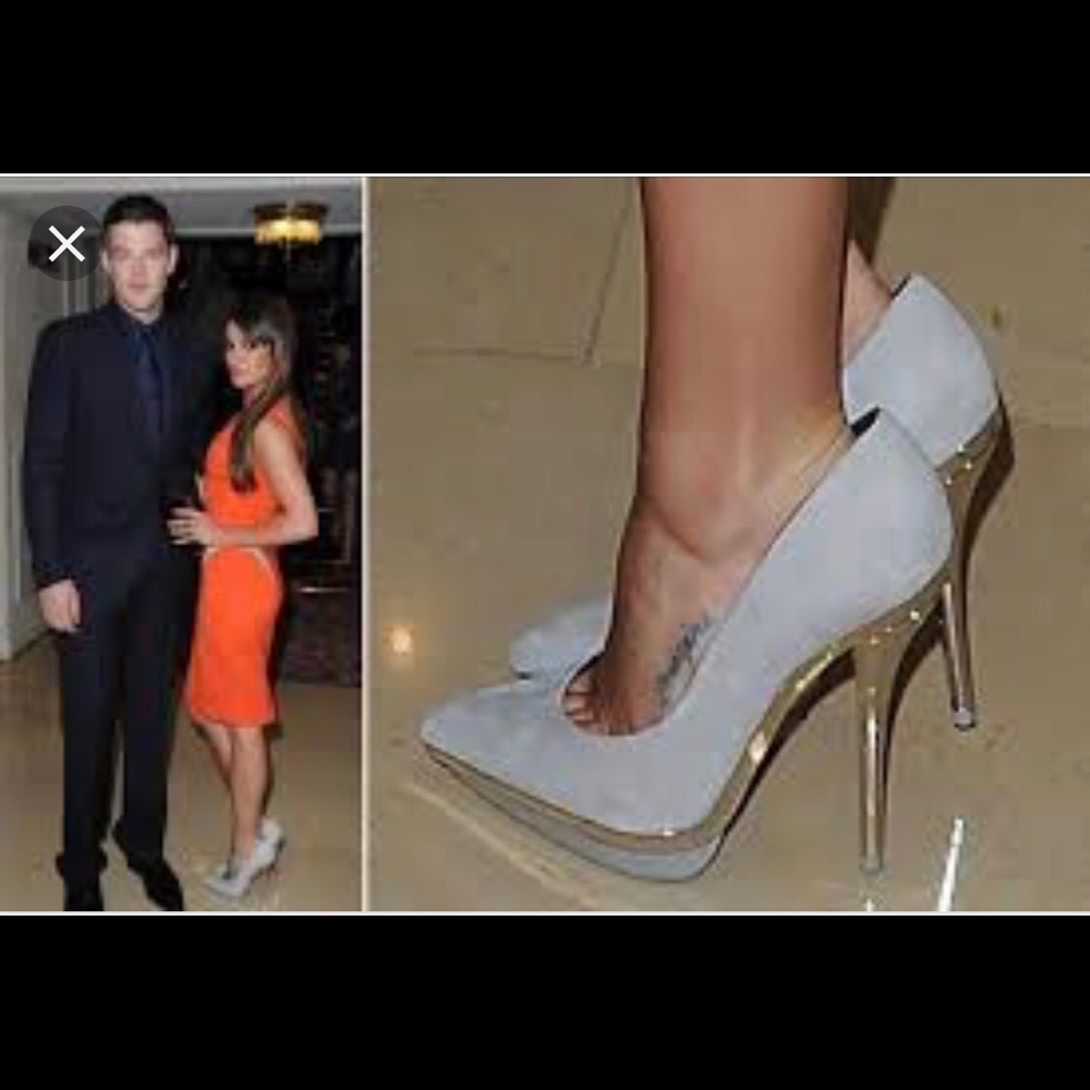 Versace women’s grey and platinum pumps SZ 37